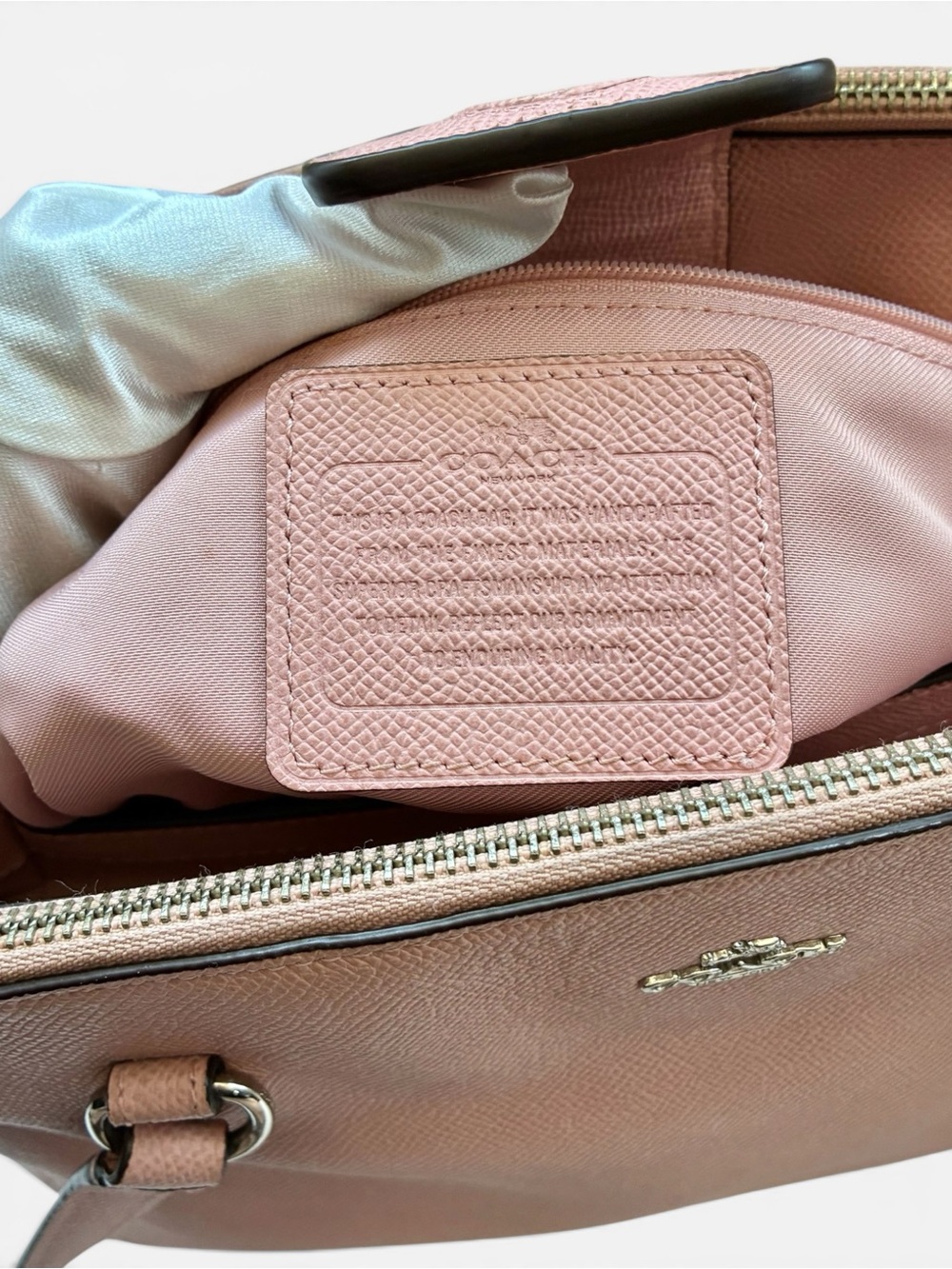 Coach Pink Leather Shoulder Tote with Gold Hardware - Picture 8 of 8